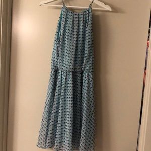 Blue and peach dress